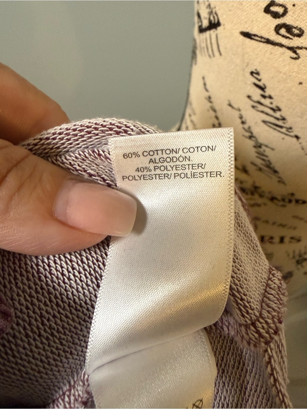 Lucky Brand Women's Cowl Neck cotton sweatshirt in Dusty Plum - Picture 7 of 7